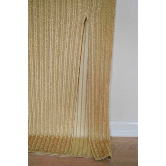 Herve Leger Gold Knit Halter Maxi Gown Size Large - Picture 8 of 11
